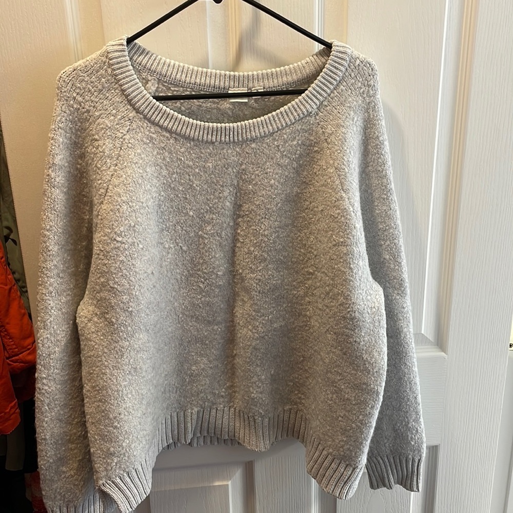 EUC GAP Woolly Sweater Crewneck Grey Ribbed XLarge